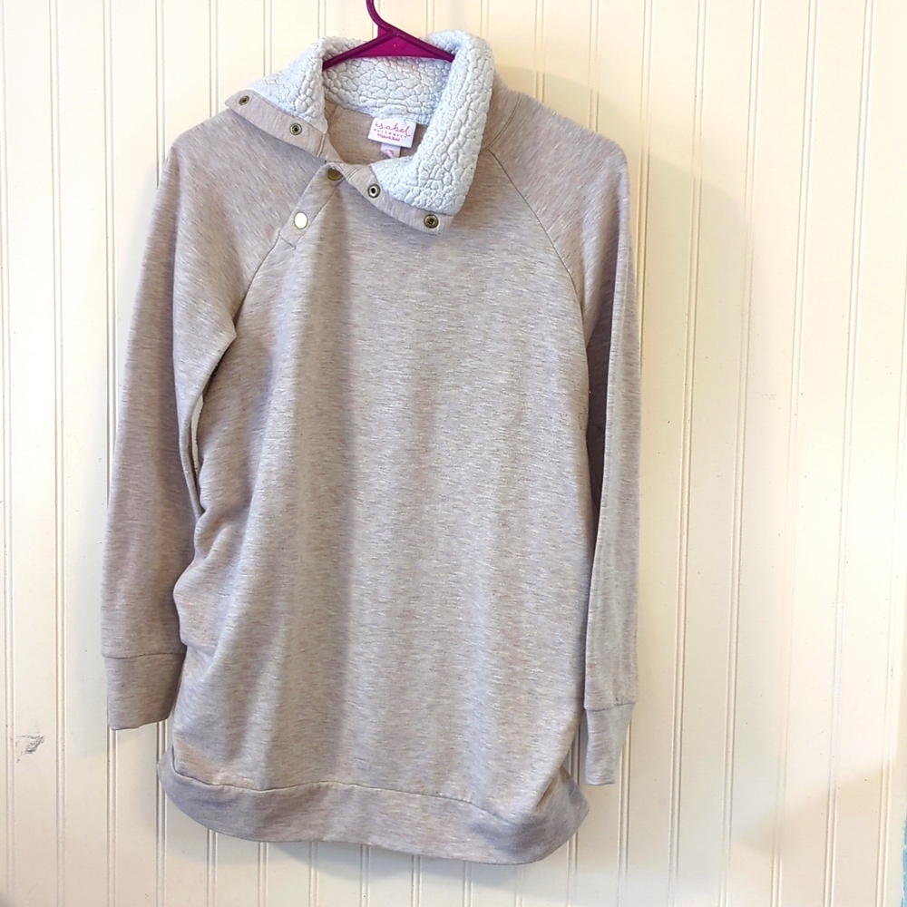 Isabel Maternity Ingrid & Isabel Maternity Sherpa Sweatshirt Oatmeal Heather